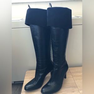 Lauren Ralph Lauren Leather Boots With Fold Over Cuff
